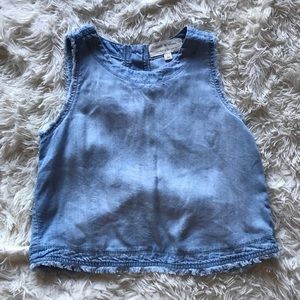 Cloth & Stone Denim Crop Top